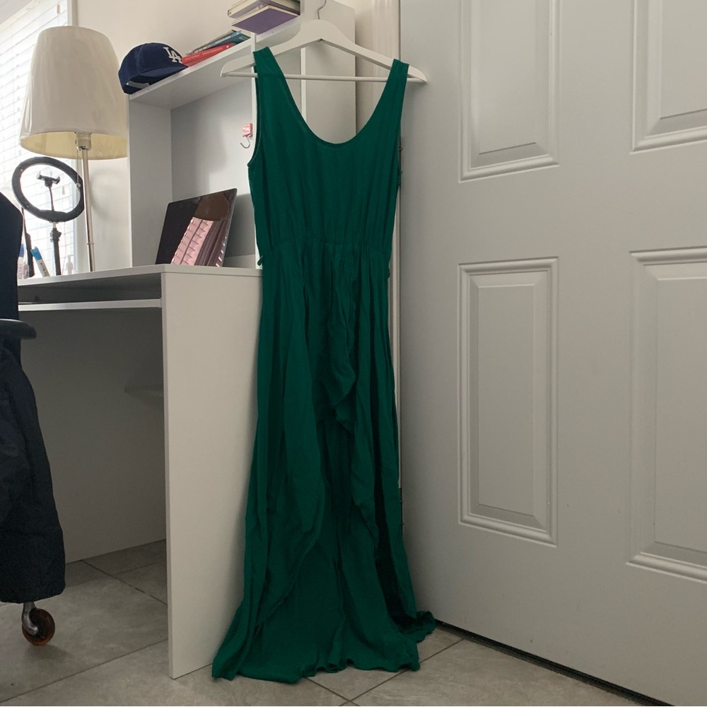 Green Maxi Hi-Lo Dress